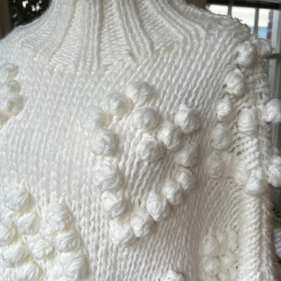 Chicwish Handmade Chunky Sweater with Hearts Size Large - Picture 2 of 15
